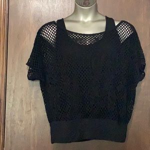 Black 2x Tank top with Crochet Cover